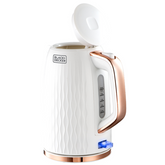 Black+Decker, Cordless Kettle,  1.7 L, Rose Gold White(Textured design),JC190W